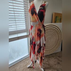 Haute Hippie Flowy Silk Wrap Dress Small Spring Summer Floral Free Spirit Boho